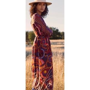 Anthropologie Maren Embroidered Maxi Dress